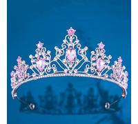 Tesia da corona di gioielli per capelli per donne ragazze vintage barocche Crystal Crown Belierria Tiara Women Birthday Party Sky Rhinestone Accessori per corona da sposa (colore: rosa oro)