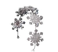 Tesia da corona di gioielli per capelli per donne scintillanti flasi di neve rhinestone e corone sposa per matrimoni gioielli per capelli argento colore in metallo fascia per capelli in metallo moda
