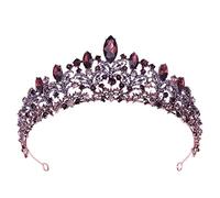 Tesia da corona di gioielli per capelli per donne splendide tiarante di cristallo corona principessa per ballo da ballo da sposa regina nuda da sposa corona gioielli rossi