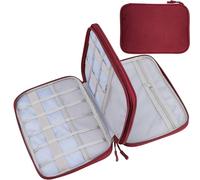 Teskyer Borsa Organizer Cavi, Impermeabile, Borsa Porta Accessori da Viaggio, Borsa Accessori Elettronici, Borgogna