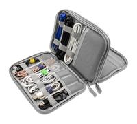 Teskyer Borsa Organizer Cavi, Impermeabile, Borsa Porta Accessori da Viaggio, Borsa Accessori Elettronici, Grigio Scuro