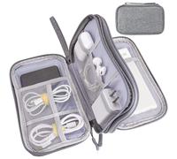 Teskyer Borsa Organizer Cavi, Impermeabile, Borsa Porta Accessori da Viaggio, Borsa Accessori Elettronici, Grigio Scuro