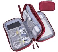 Teskyer Borsa Organizer Cavi, Impermeabile, Borsa Porta Accessori da Viaggio, Borsa Accessori Elettronici, Borgogna