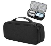 Teskyer Travel Tech Pouch - Borsa organizer portatile per cavi, accessori elettronici, custodia organizer da viaggio per caricabatterie, auricolari, power bank e hard disk, Nero , 25 x 12 x 6.5 cm