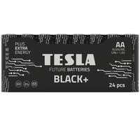 Tesla Batterie alcaline Black + AA Maximum Power, durata di 10 anni, a lunga durata, senza perdite, LR06, 24 pezzi [confezione da 1]