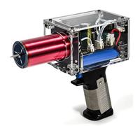 Tesla Coil Gun, kit di bobine Tesla portatile aggiornato, mini generatore di arco portatile ricaricabile per bobina Tesla 10000 volte generando arco sicuro grilletto elettronico