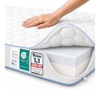 Tesla Dreams MemoLUX Premium Topper 100x200 cm - 12 cm Visco-Memory Foam + Comfort Foam - Pressure Relief & Ergonomic - Breathable - OEKO-TEX Certified - Removable & Washable Cover
