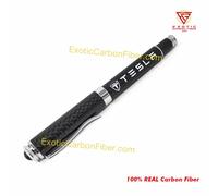 Tesla Grigio Chiaro Logo E Testo Fibra di Carbonio Penna a Sfera - Grande Regalo