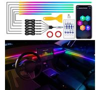 Tesla Model 3/Y/S/X Dreamcolor Acrylic Interior Car Strip Light with USB/Type C, RGB 6 in 1 with 187 inches 650 LED Strip for Tesla, Dynamic Chasing Music Sync Neon Tesla Ambient Lighting Kits