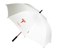 Tesla Model S 3 X Y Ombrello Golf Accessorio Antivento Auto (Bianco/Rosso)