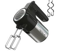 Tesla MX301BX - 300 W, 5 velocità: miscelatore-frullatore-impastatrice, funzione turbo, 2 battitori e 2 ganci, sistema di bloccaggio, antiscivolo, adatto per lavastoviglie (nero)