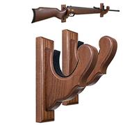Teslyar Espositori per montaggio a parete per montaggio a parete Rack per armi orizzontali e ganci per fucili Conservare qualsiasi fucile Fucile a pompa Legno duro (Marrone)