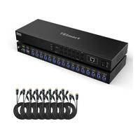 TESmart Switch KVM HDMI 16 PC 1 Monitor: 4K@60Hz (4:4:4), USB 3.2 Gen 1 Hub, LAN (RS232/IP), EDID, Auto Scan. Rack-mount, Hot-Plug. Professionale per Server/Data Center.