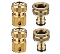 Tesmotor Raccordo per Rubinetto da Giardino, per Tubo da 1/2 Pollici (21 mm) e 3/4 Pollici (26,5 mm) e graden, connettore rapido per Tubo da 13 mm (4 Coppia)