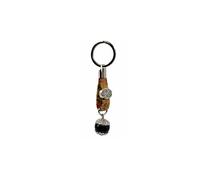 Tesori di Sardegna Portachiavi Portafortuna Sardo Su Coccu realizzato in Sughero Pietra Onice e Metallo Portachiavi Amuleto Unisex Originale idea regalo per Donna e Uomo