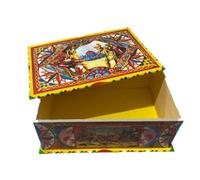 Tesori Di Sicilia Cassetta in Legno Siciliana Tradizionale Realizzata a Mano, Cassetta Porta Oggetti Box Regalo litografata con Scene del celebre Orlando Furioso, Prodotto Tipico Siciliano