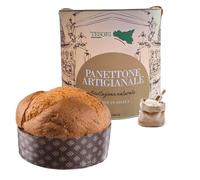Tesori di Sicilia Panettone Artigianale Pandorato 1Kg, Confezione "Ù Ciauru di Palermo" include Panettone e Mazzo di Carte Siciliane in Omaggio, Idea Regalo Natale
