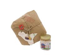 Tesori Di Sicilia Panettone Artigianale Pandorato con Crema di Mandorle 200g, incartato a mano, Panettone a lievitazione Naturale con Lievito Madre 1,100Kg, Idea regalo Natale