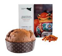 Tesori di Sicilia Panettone Artigianale Tradizionale con Uvetta e Canditi di Sicilia, Scatola "A donna Lisabetta", Panettone a lievitazione Naturale 1Kg