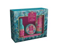 Tesori d'Oriente, Ayurveda Set Doccia Aromatico con Doccia Crema, Profumo e Candela Profumata, Fragranze con Note Armoniose di Arancio Dolce, Limone e Pepe Rosa, Confezione Regalo