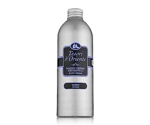 Tesori d'Oriente - Bagno Crema Mirra, Bagnoschiuma dalle Note Ambrate e Rinfrescanti, con Oli Essenziali, Deterge Dolcemente la Pelle e Dona Benessere, 500ml