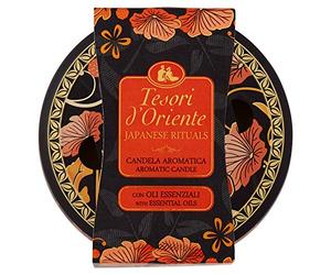 Tesori d'Oriente - Candela Profumata Japanese Rituals, dalle Note Soavi di Bergamotto e Patchouli, con Cere di Alta Qualità e Oli Essenziali, 2 Stoppini, 200gr
