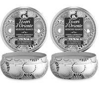 Tesori d'Oriente - Candela Profumata Muschio Bianco, dalle Note Muschiate e Ambrate, con Cere di Alta Qualità e Oli Essenziali, 2 Stoppini, 200gr (Confezione da 2)