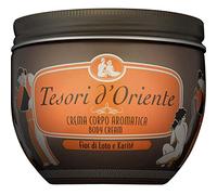 Tesori d'Oriente - Crema Corpo Profumata Fior di Loto con Burro di Karitè, Texture Morbida Nutriente e Idratante per la Pelle, Note Floreali, Azione Antiossidante ed Emolliente, 300ml