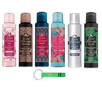 Tesori d'Oriente - Deodorante spray profumo, confezione prova, 6 x 150 ml, 6 diverse fragranze + portachiavi Beni Culinari