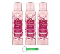 Tesori d'Oriente Deodorante Spray Profumo Ikigai 3 X 150 ML Deodorante Spray Deodorante Spray con Fiori di Ciliegio e Acqua di Riso + Portachiavi Beni Culinari