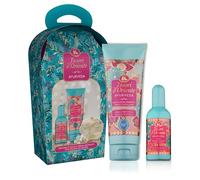 Tesori d'Oriente - Idea Regalo Set Ayurveda, con Doccia Crema 250 ml e Profumo Aromatico 100 ml, Include Spugna, Fragranza Fresca e Floreale, Note di Amla e Patchouli