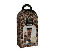 Tesori d'Oriente - Idea Regalo Set Hammam, con Doccia Crema 250 ml e Profumo Aromatico 100 ml, Include Spugna, Fragranza Fiorita e Avvolgente, Note di Mandorlo, Vaniglia e Muschio