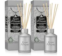 Tesori d'Oriente Muschio Bianco - Set di 2 fragranze Tesori d'Oriente Muschio Bianco (White Musk) - Diffusore di aromi con bastoncini profumati, 2 × 100 ml