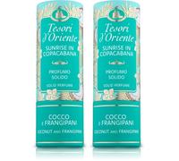 Tesori d'Oriente, Profumo Solido, Senza Acqua e Alcool, Cocco e Frangipani, Fragranza Fresca e Morbida, 7gr (Confezione da 2)