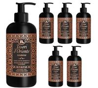 TESORI D'ORIENTE Sapone crema "Hammam", 6 x 300 ml, sapone liquido per le mani, olio di argan e fiori d'arancio, sapone aromatico, rituali benessere per corpo e sensi