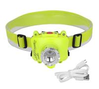 Tespola da Immersione, Torcia per Immersioni da 600 mAh 120lm, Leggero Immersione in modalità 3 w -4, Torcia Subacquea Verde Fluorescente con Fascia Regolabile Anche per Esterno, Campeggio, Sport