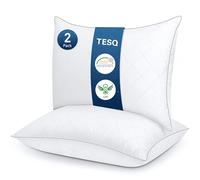 TESQ Cuscini Letto 50x70 cm Set di 2, Qualità Alberghiera di Lusso Cuscino Set 2 Cuscini Morbidi e Confortevoli, Traspiranti e Ipoallergenici Certificati Oeko-TEX, Adatti a Tutte le Posizioni di Sonno