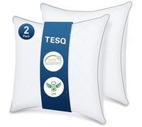 TESQ Cuscini Letto 65x65 cm Set di 2, Qualità Alberghiera di Lusso Cuscino Set 2 Cuscini Morbidi e Confortevoli, Traspiranti e Ipoallergenici Certificati Oeko-TEX, Adatti a Tutte le Posizioni di Sonno