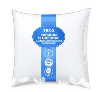 TESQ Oreiller en Plumes de Luxe 60x60 cm avec Triple Couche de Confort, Premium d'oreiller Confort Coussin en Duvet Hygiénique, Remplissage Doux 100% Moelleux Oreiller, Lavable et Respectueux