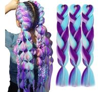 TESS 60 cm Extension per Treccine Africane 4 Colori Misti, Extension Capelli Treccine 1 pcs Pezzi Jumbo Treccia (100g/Pezzi) Capelli Finti per Treccine