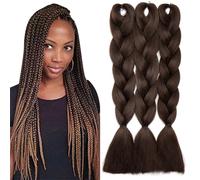 TESS 60 cm Extension per Treccine Africane #4 Marrone Cioccolato, Extension Capelli Treccine 1 Pezzi Jumbo Treccia (100g/Pezzi) Capelli Finti per Treccine