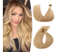 TESS Biondo Extension Capelli Veri Cheratina 40cm, Extension Capelli Veri #27 Biondo Scuro 100% Capelli Remy 50pcs Extension Cheratina Capelli Veri 50g