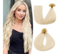 TESS Biondo Extension Capelli Veri Cheratina 45cm, Extension Capelli Veri #60 Biondo Platino 100% Capelli Remy 50pcs Extension Cheratina Capelli Veri 50g