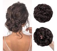 TESS Chignon Finto per Capelli 55g, Riccio Chignon Capelli, Castagno Scuro, Grande Chignon Finto per Capelli Elastico Estensioni dei Capelli Sintetici per Donne e Ragazze