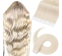TESS Extension Biadesivo Capelli Veri Biadesive #70 Bleach White, 20 Fasce Adesive Tape in Remy Human Hair Naturali 30cm (40g)