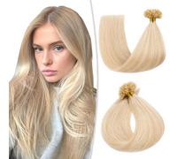 TESS Extension Capelli Veri Cheratina 1 Grammo Extension Capelli Cheratina 50 Ciocche Capelli Veri Cheratina Extension Keratina 40cm 50 pcs*1g #18/613 Biondo Dorato/Biondo Chiaro