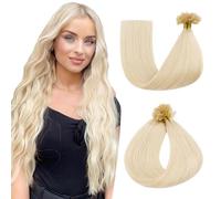 TESS Extension Capelli Veri Cheratina 1g Extension Cheratina Capelli Veri 50 Ciocche Extension Capelli Veri Con Cheratina Extension Cheratina 1gr 40cm 50 pcs*1g #60 Biondo Platino