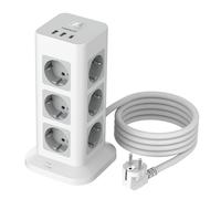 TESSAN 12 Prese Ciabatta Multipresa con USB Multipresa Elettrica con Cavo 2M