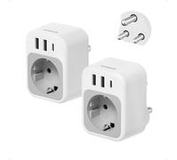 TESSAN 2 Pack Adattatore Sudafrica, Namibia Adattatore con 1 USB C e 2 USB A, Spina Tipo M per Sudafrica, Spina da Viaggio da 2500 W per Namibia, Botswana, India, Nepal, Mozambico