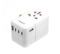 TESSAN 85W GaN Adattatore Universale da Viaggio, Caricatore USB C a Ricarica Rapida, Presa Universale da Viaggio con 3 Tipo C e 2 USB A, Adattatore Spina per USA UK Tailandia Giappone Australia